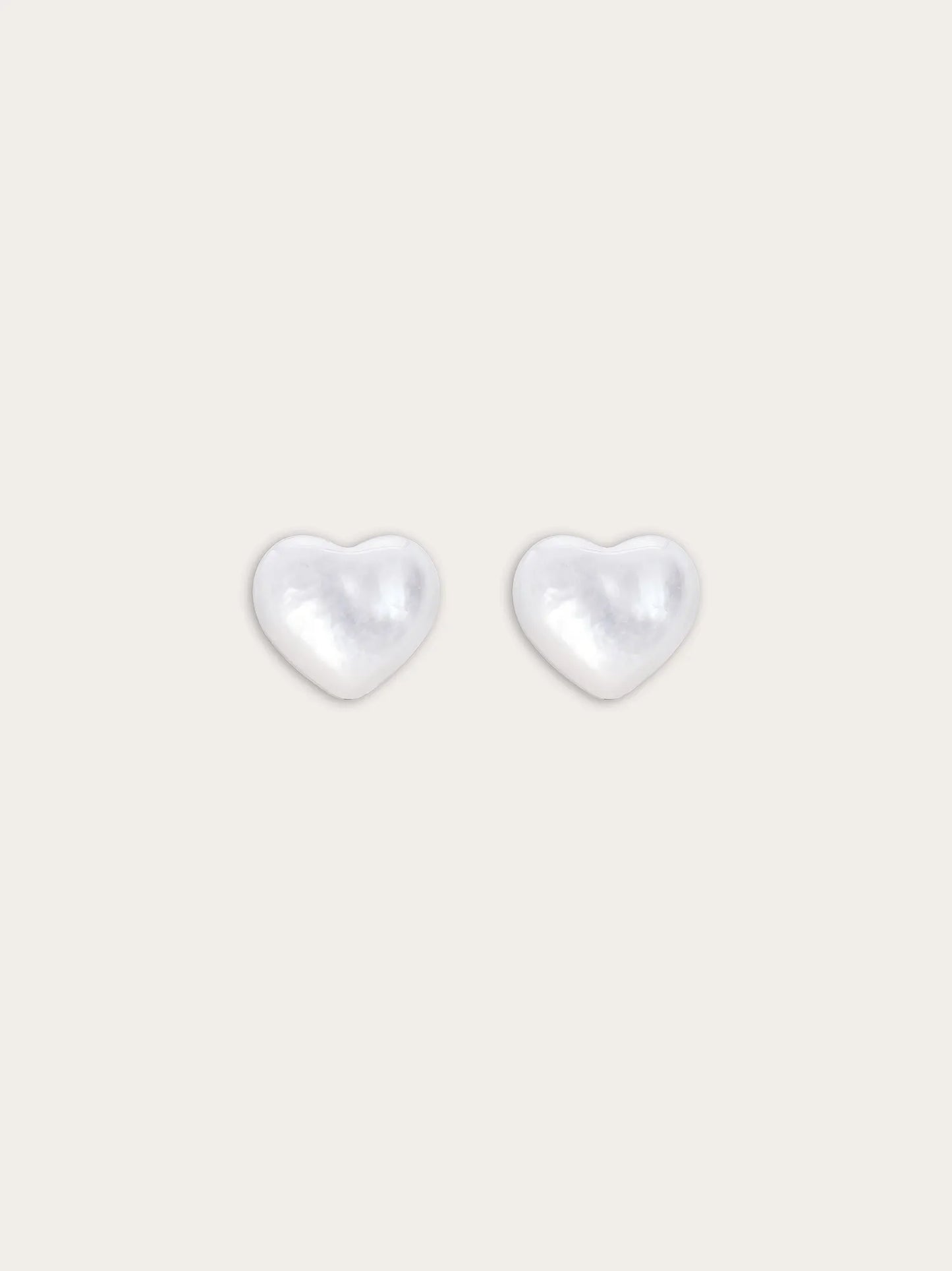 Puffy Heart Stud Earrings – Mother of Pearl