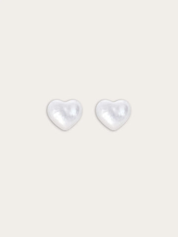 Puffy Heart Stud Earrings – Mother of Pearl