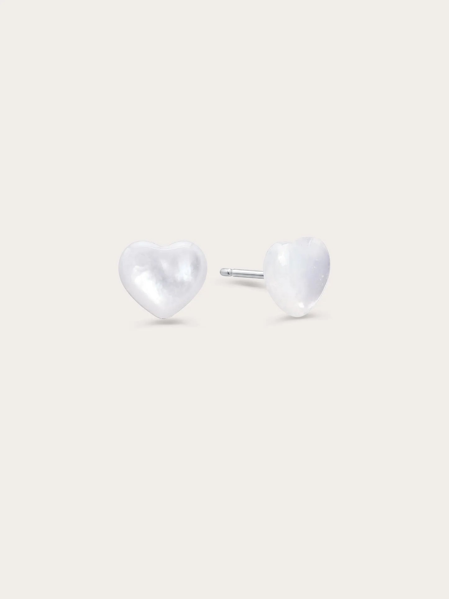 Puffy Heart Stud Earrings – Mother of Pearl