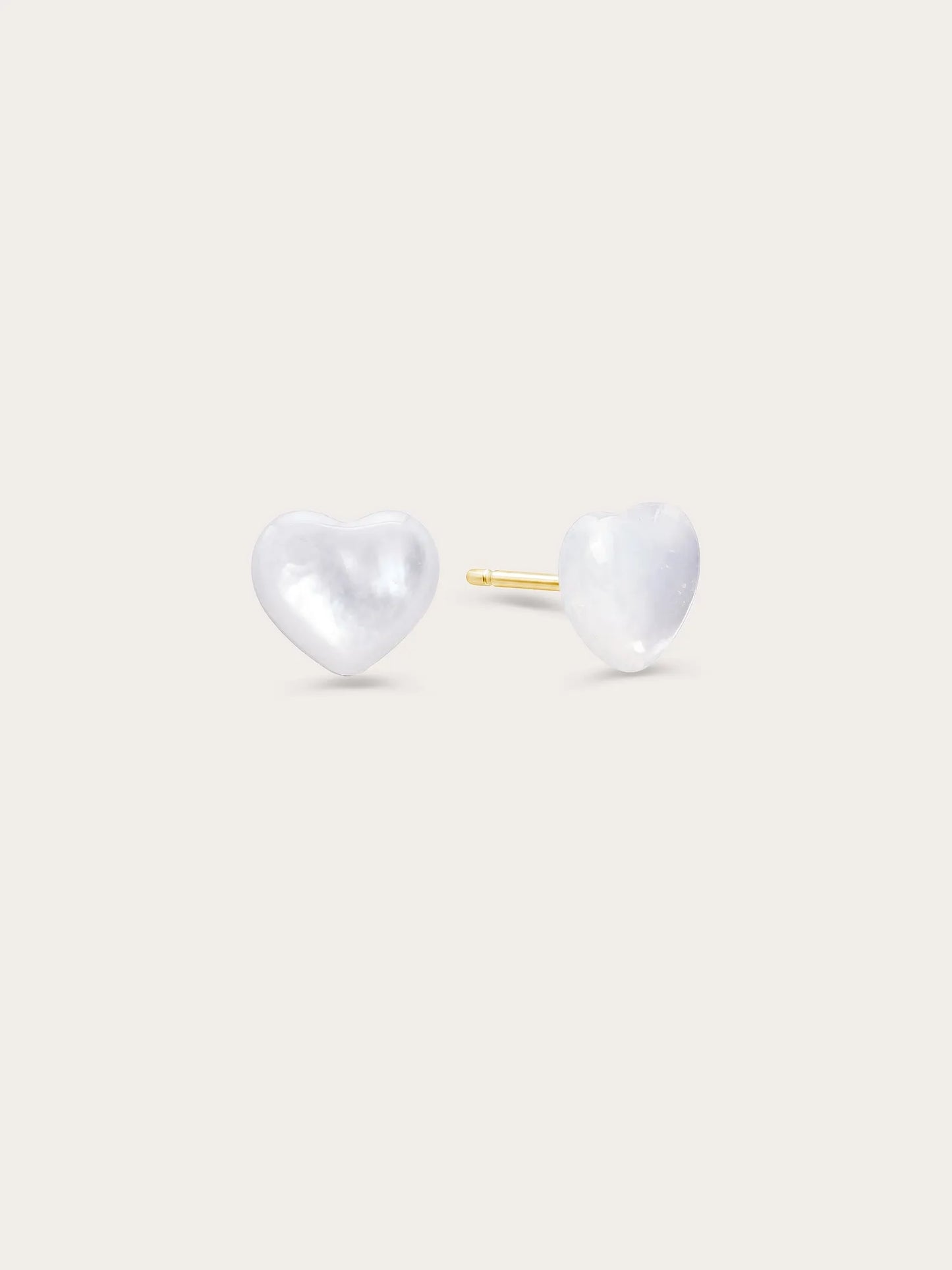Puffy Heart Stud Earrings – Mother of Pearl