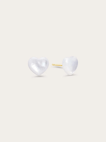 Puffy Heart Ear Jacket Earrings – Mother of Pearl