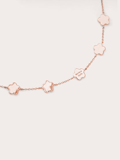 Puffy Sakura Mother Of Pearl Bracelet 18K Rose Gold (1) – Mondays Made Flower & Birthstone Jewelry Singapore