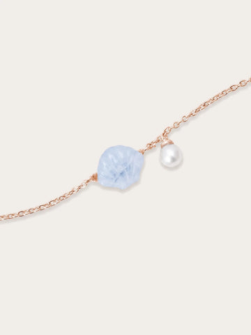 Puffy Seashell Bracelet – Blue Lace Agate