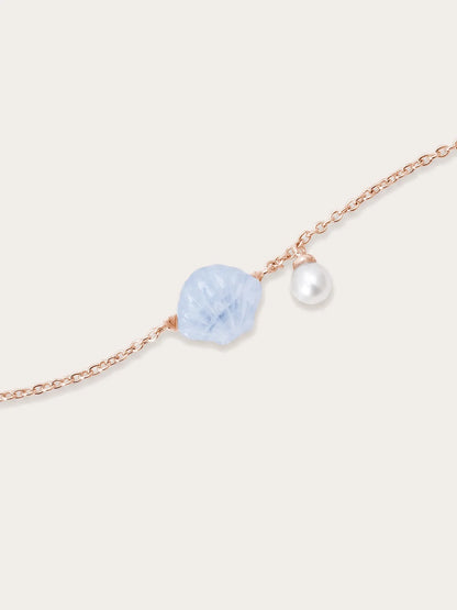 Puffy Seashell Bracelet – Blue Lace Agate
