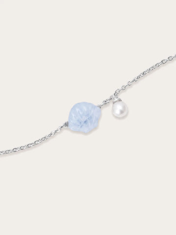 Puffy Seashell Bracelet – Blue Lace Agate