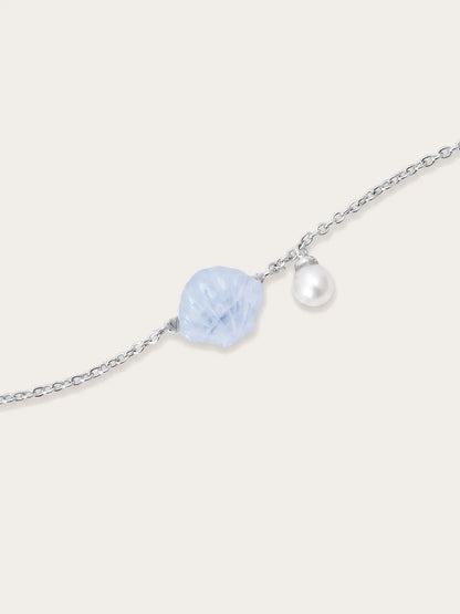 Puffy Seashell Bracelet – Blue Lace Agate