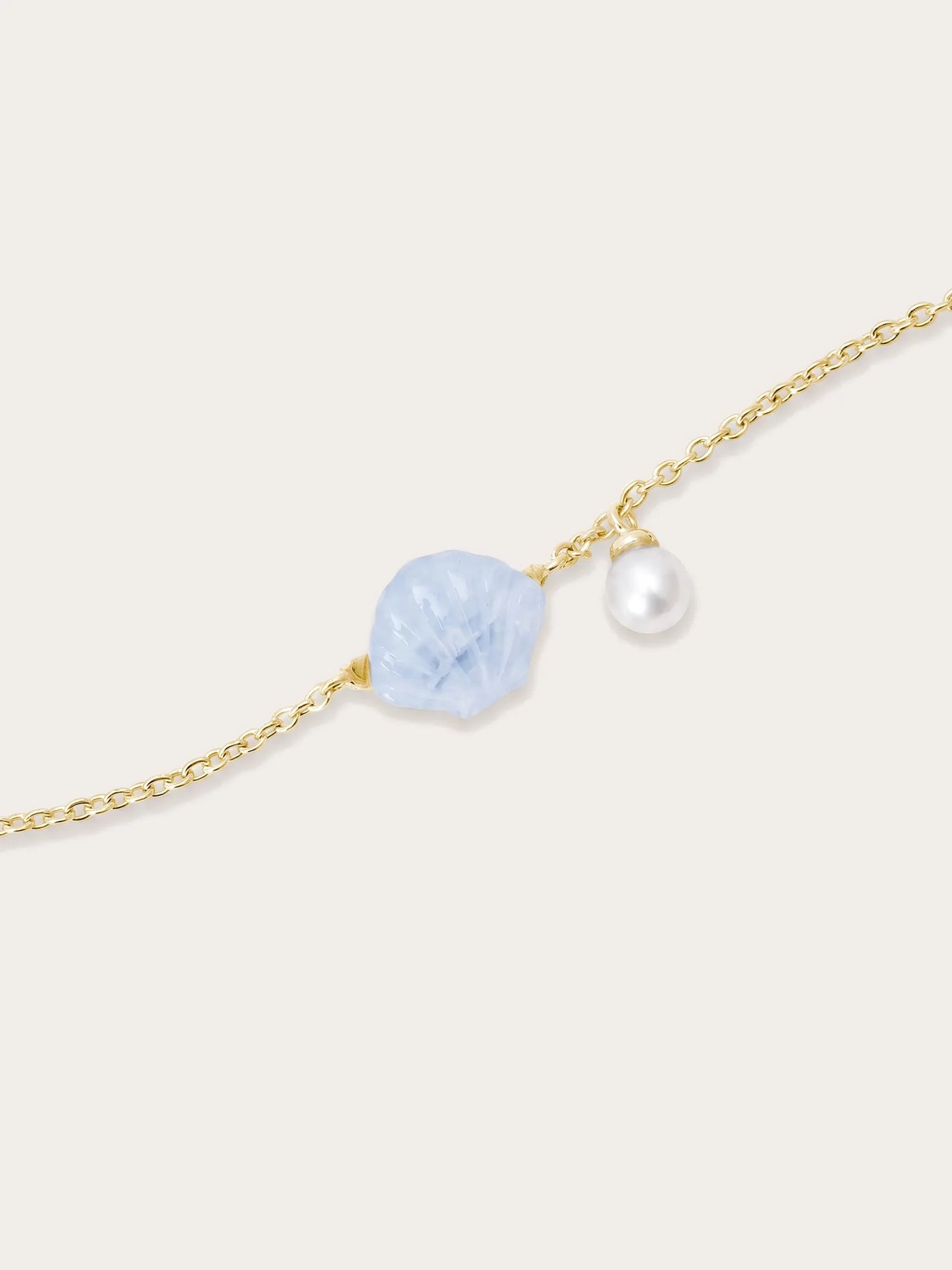 Puffy Seashell Bracelet – Blue Lace Agate