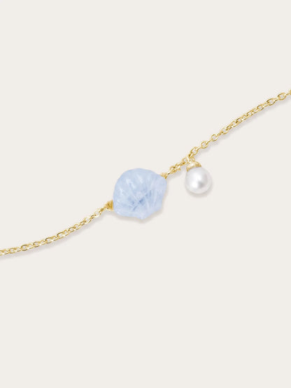 Puffy Seashell Bracelet – Blue Lace Agate