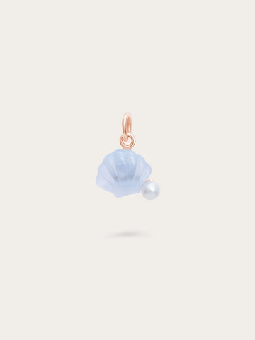 Puffy Seashell Charm – Blue Lace Agate