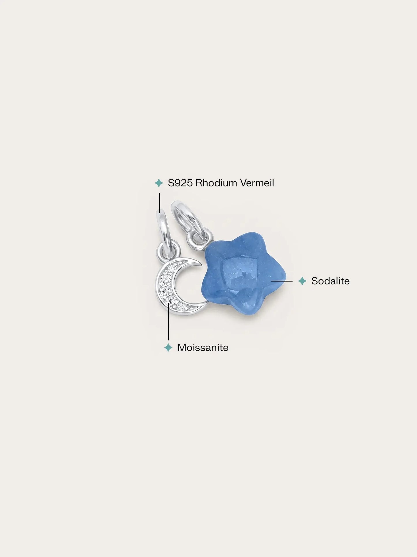 Puffy Star Charm Set – Sodalite