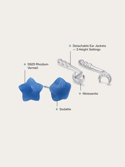 Puffy Star Ear Jacket Earrings – Sodalite