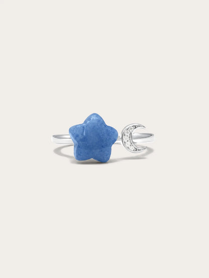Puffy Star Open Ring – Sodalite