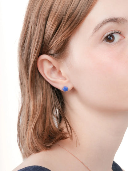 Puffy Star Stud Earrings Sodalite (5) – Mondays Made Flower & Birthstone Jewelry Singapore