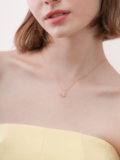 Purple Butterfly Necklace Reversible Enamel Moissanite 18K Gold (3) – Mondays Made Flower & Birthstone Jewelry Singapore
