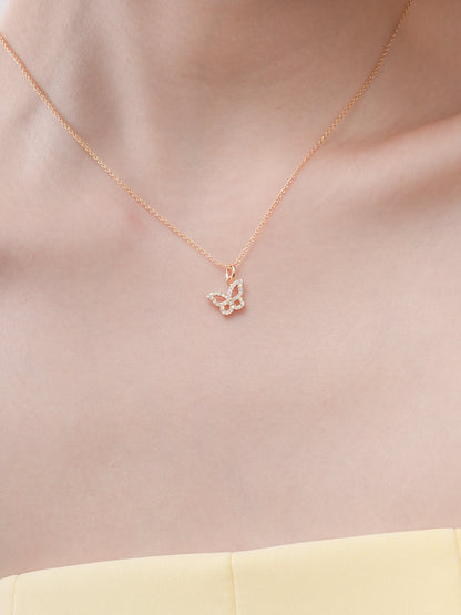 Purple Butterfly Necklace Reversible Enamel Moissanite 18K Gold (4) – Mondays Made Flower & Birthstone Jewelry Singapore