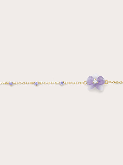Purple Orchid Bracelet Amethyst 18K Gold (3) – Mondays Made Flower & Birthstone Jewelry Singapore