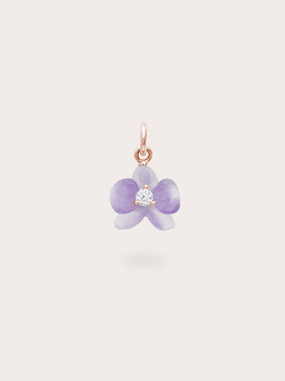 Purple Orchid Charm Amethyst 18K Rose Gold (1) – Mondays Made Flower & Birthstone Jewelry Singapore