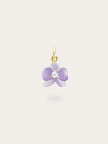 紫色蘭花吊墜