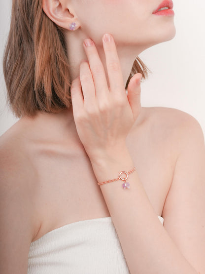 Purple Orchid Charm 18K Rose Gold (3) – Mondays Made Flower & Birthstone Jewelry Singapore