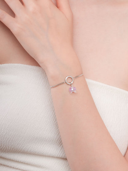 Purple Orchid Charm S925 Silver Rhodium (1) – Mondays Made Flower & Birthstone Jewelry Singapore