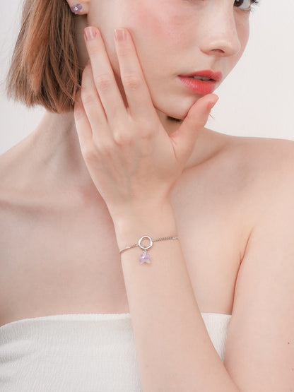 Purple Orchid Charm S925 Silver Rhodium (2) – Mondays Made Flower & Birthstone Jewelry Singapore