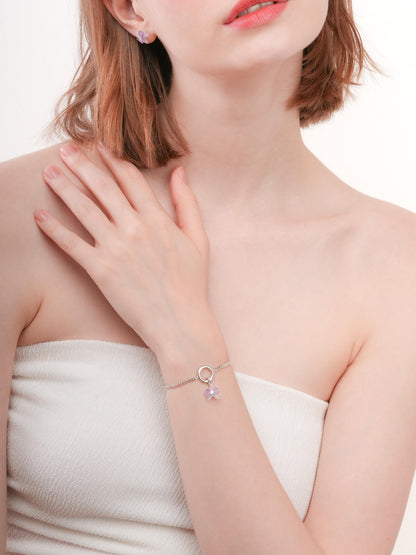 Purple Orchid Charm S925 Silver Rhodium (3) – Mondays Made Flower & Birthstone Jewelry Singapore