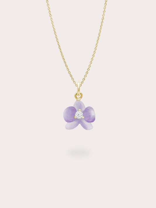 Purple Orchid Necklace Amethyst 18K Gold (1) – Mondays Made Flower & Birthstone Jewelry Singapore