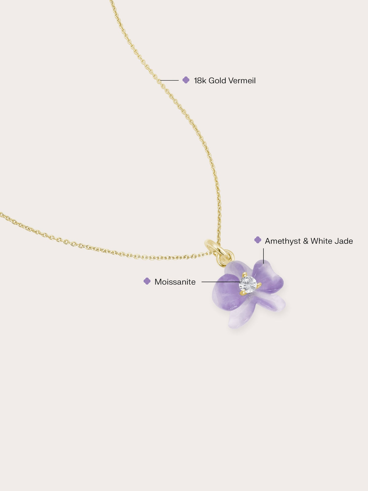 Purple Orchid Necklace Amethyst 18K Gold (2) – Mondays Made Flower & Birthstone Jewelry Singapore