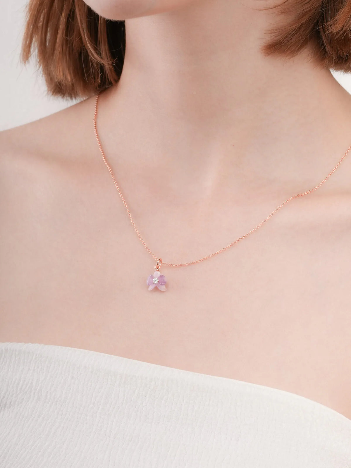 Purple Orchid Necklace