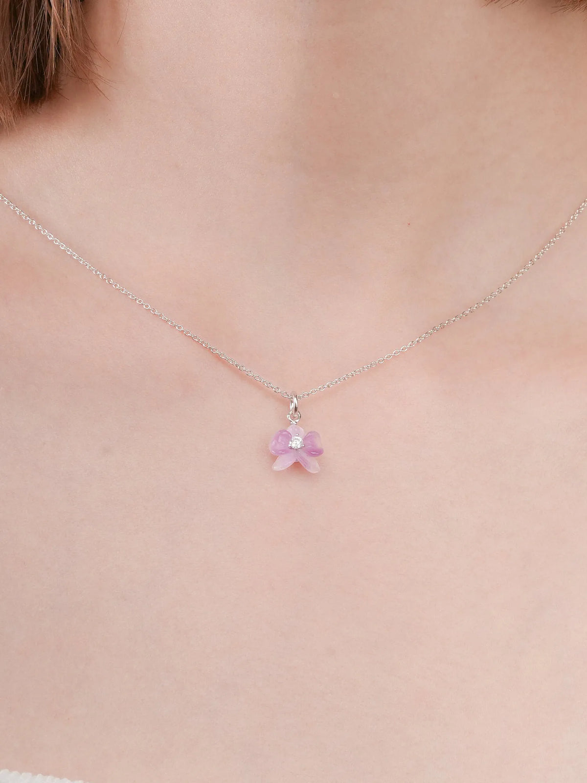 Purple Orchid Necklace