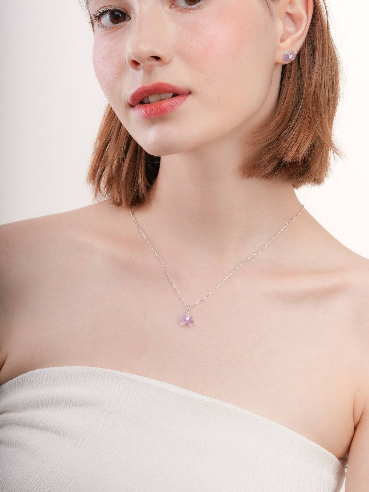 Purple Orchid Necklace S925 Silver Rhodium (3) – Mondays Made Flower & Birthstone Jewelry Singapore