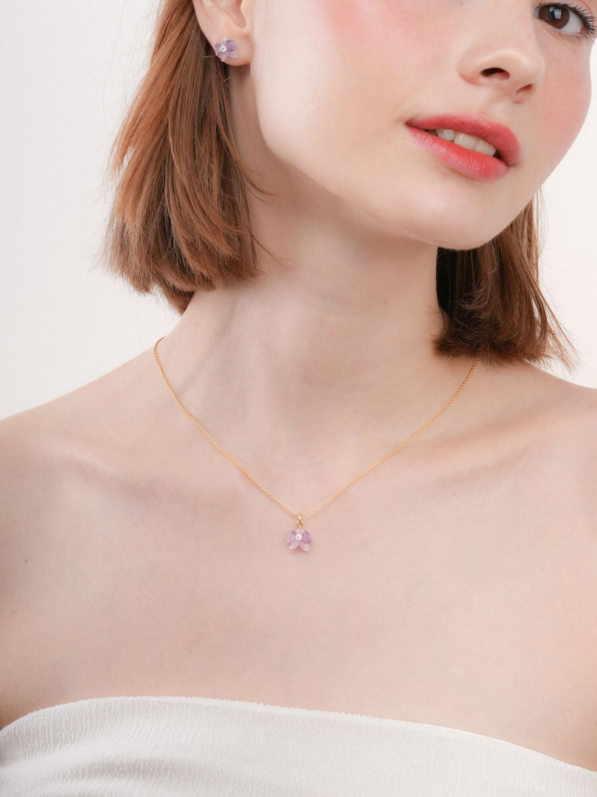 Purple Orchid Necklace 18K Gold (2) – Mondays Made Flower & Birthstone Jewelry Singapore