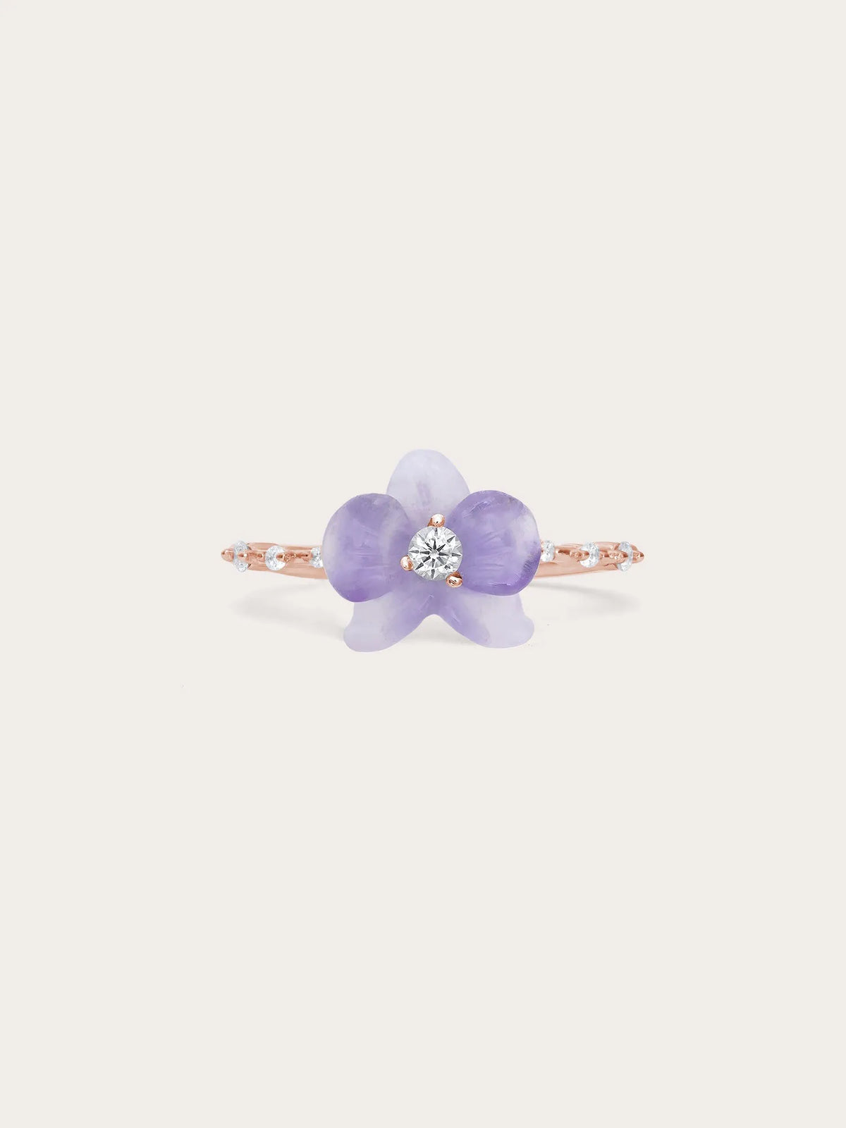紫色蘭花戒指