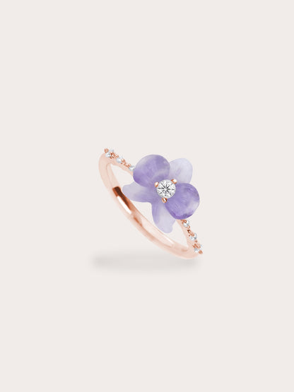 Purple Orchid Ring Amethyst 18K Rose Gold (2) – Mondays Made Flower & Birthstone Jewelry Singapore