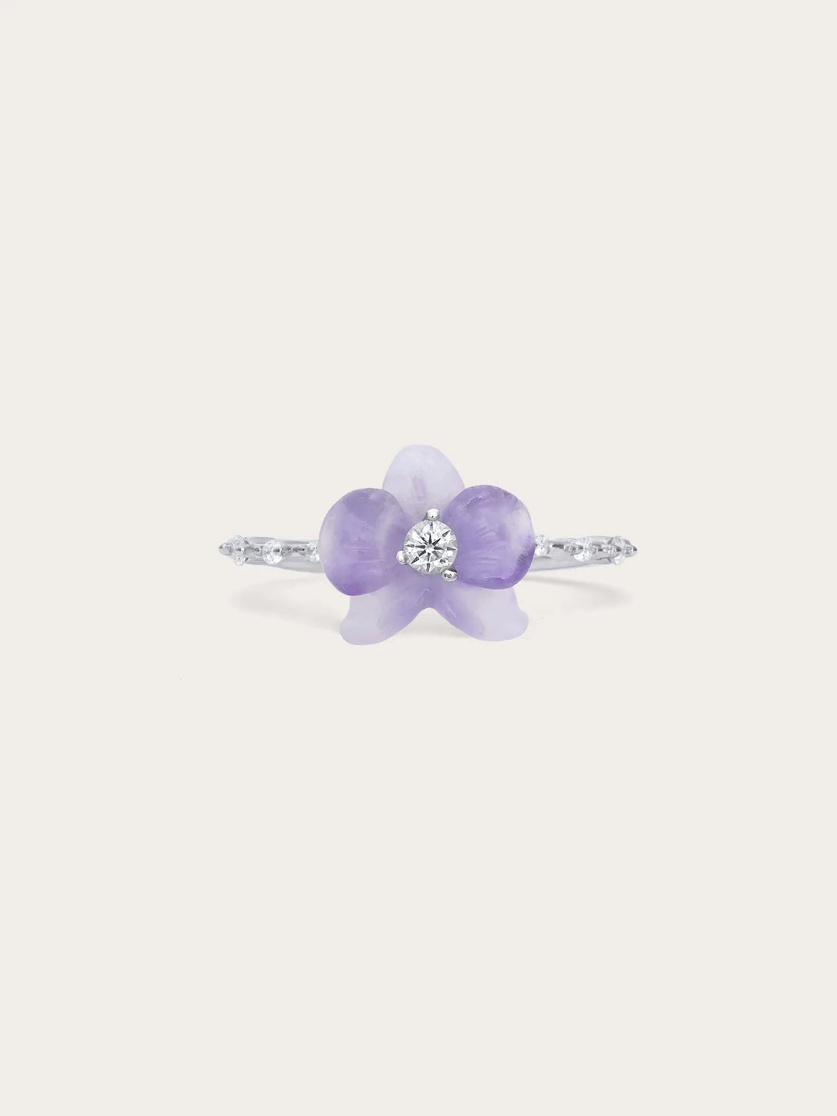 紫色蘭花戒指