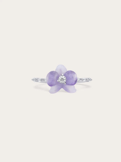 紫色蘭花戒指