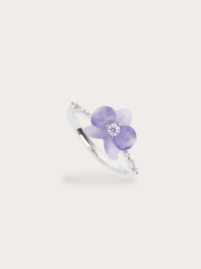 Purple Orchid Ring Amethyst S925 Silver Rhodium (2) – Mondays Made Flower & Birthstone Jewelry Singapore