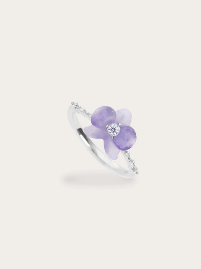 紫色蘭花戒指