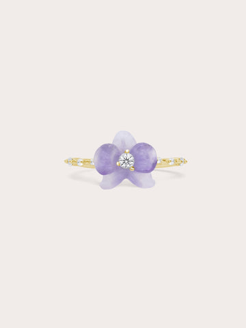 Purple Orchid Ring Amethyst 18K Gold (1) – Mondays Made Flower & Birthstone Jewelry Singapore