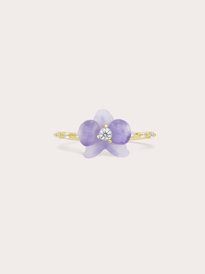 Purple Orchid Ring Amethyst 18K Gold (1) – Mondays Made Flower & Birthstone Jewelry Singapore