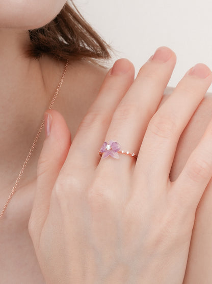 Purple Orchid Ring 18K Rose Gold (3) – Mondays Made Flower & Birthstone Jewelry Singapore
