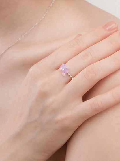 Purple Orchid Ring S925 Silver Rhodium (2) – Mondays Made Flower & Birthstone Jewelry Singapore