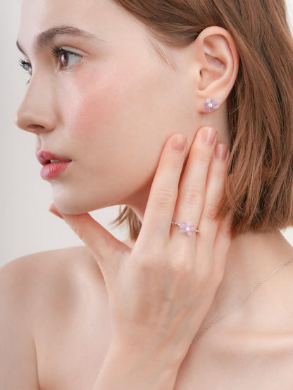 Purple Orchid Ring S925 Silver Rhodium (3) – Mondays Made Flower & Birthstone Jewelry Singapore