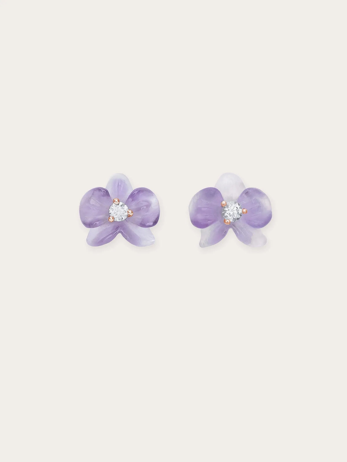 紫色蘭花耳環