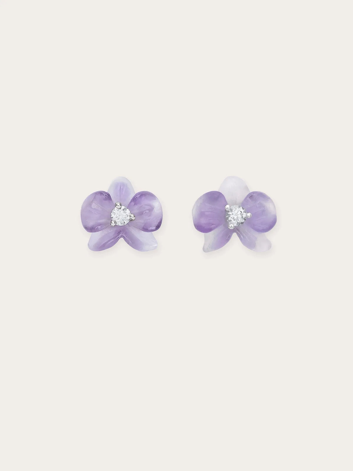 紫色蘭花耳環