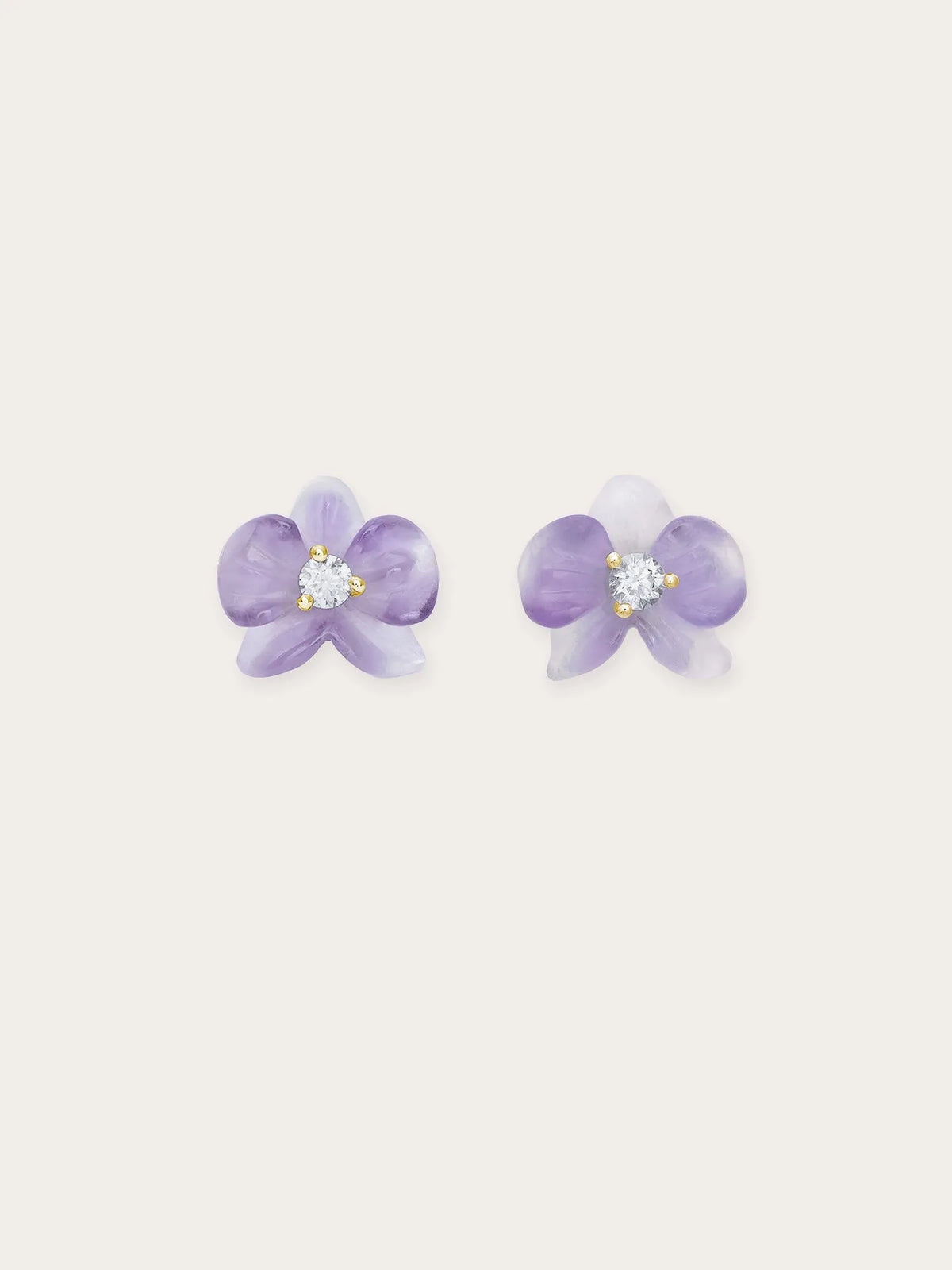 紫色蘭花耳環