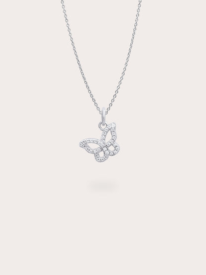 Purple Butterfly Necklace Reversible Enamel Moissanite S925 Silver Rhodium (4) – Mondays Made Flower & Birthstone Jewelry Singapore