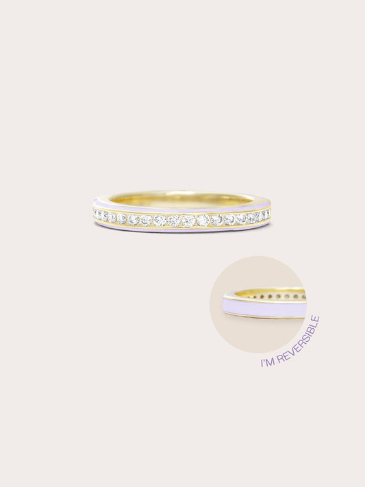 Purple Enamel Moissanite Band - Reversible