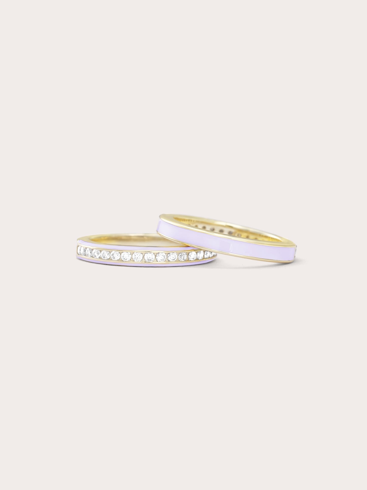 Purple Enamel Moissanite Band - Reversible