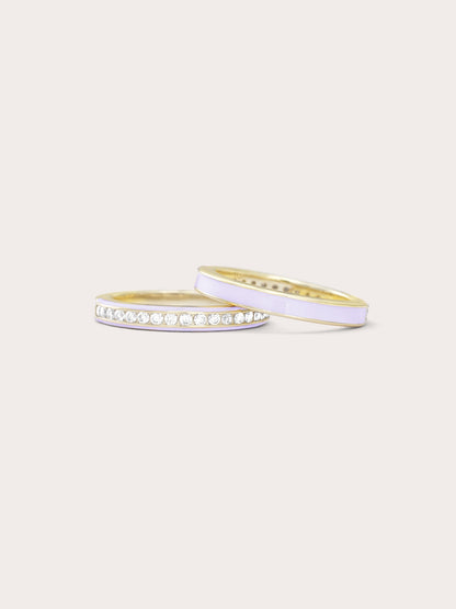Purple Enamel Moissanite Band Reversible (8) – Mondays Made Flower & Birthstone Jewelry Singapore